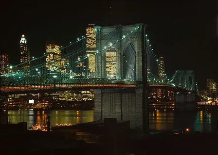 The Brooklyn Bridge and East River with Manhattan in background