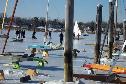 Ice boats on the Navesink