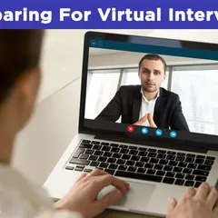 doctor being virtual interviewed remotely