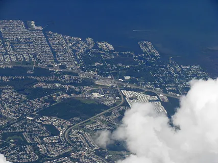 Aerial view of Hudson and Hudson Beach, FL