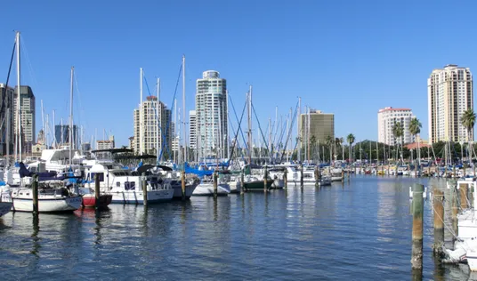 View of downtown St. Petersburg from the Marina