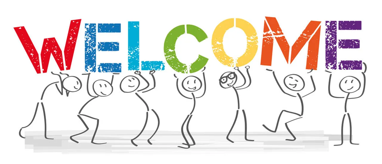 Stick figures holding a banner with the word "welcome." The article advises recruiters on how to conduct successful onboarding.