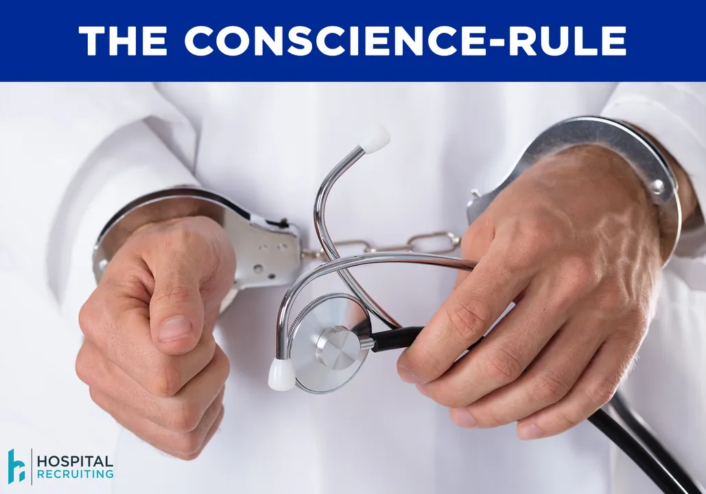 THE CONSCIENCE RULE, handcuffed doctor, morals, ethics, personal conflict, conflict of interest