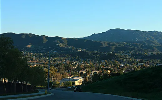 A road leading to the Newbury Park area in Thousand Oaks, CA