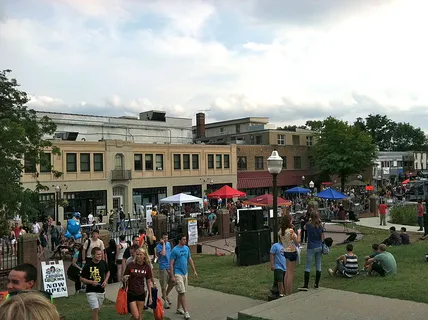 Downtown Blacksburg during the annual Gobblerfest street fair