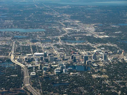 Aerial view of Downtown Orlando