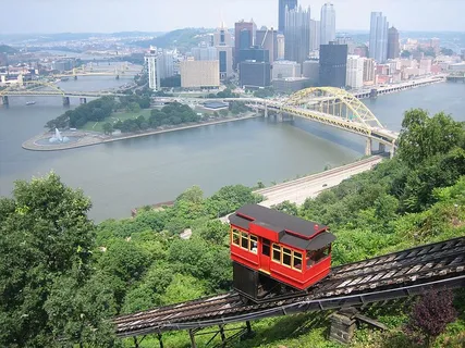 Downtown Pittsburgh and the Duquesne Incline from Mt. Washington