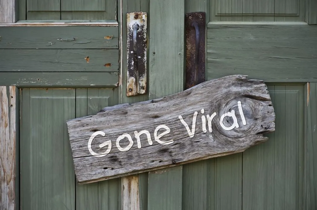 "Gone Viral" sign illustrates the power of social media and employer branding in healthcare recruitment