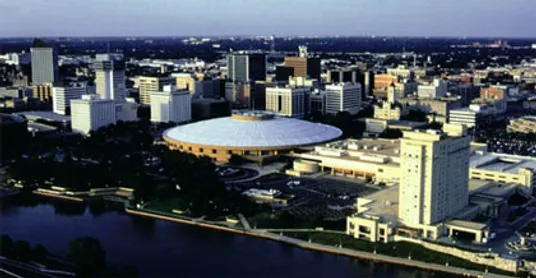 Aerial view of downtown Wichita