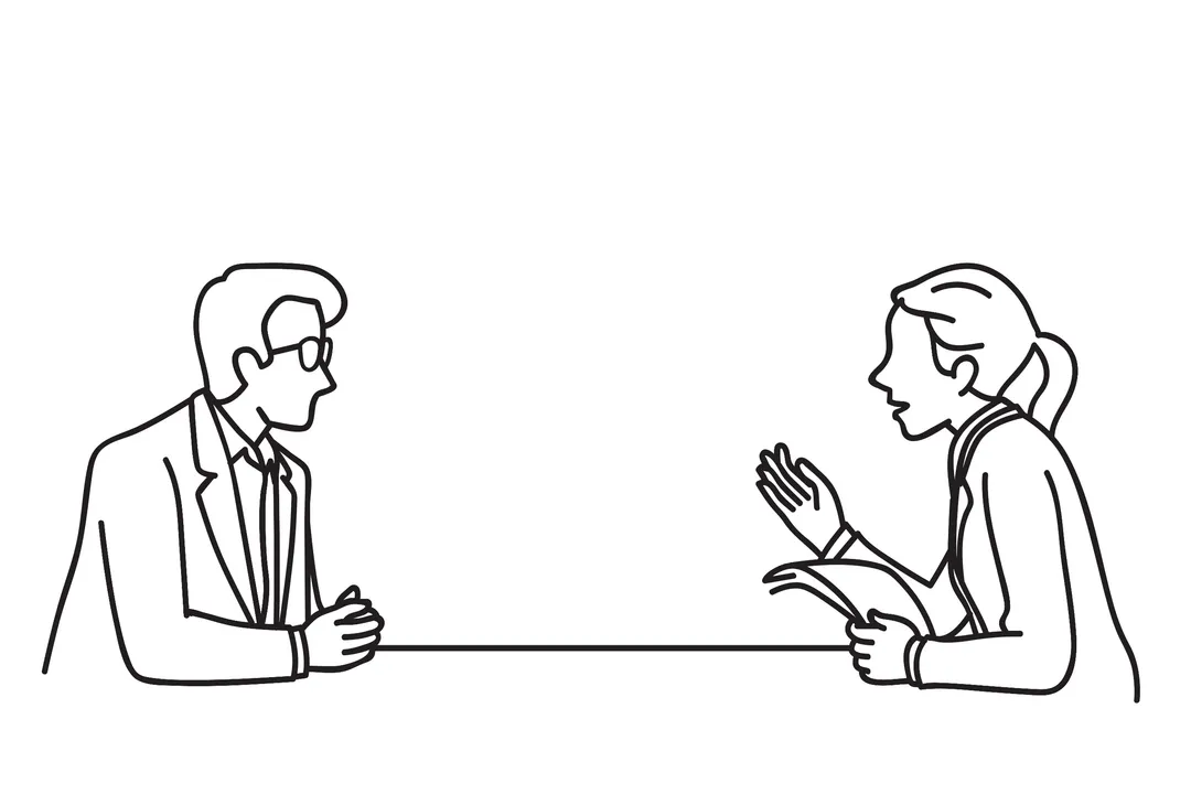 line art job interview