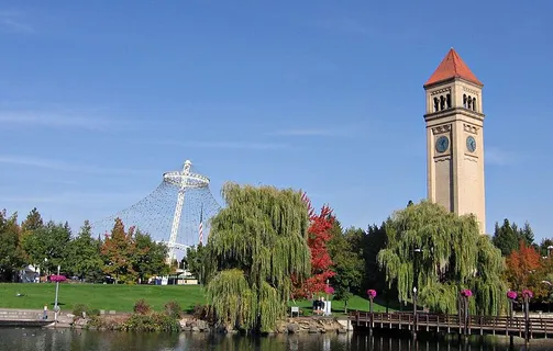 The Great Northern clock tower in Riverfront Park