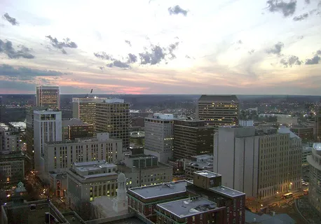 An aerial view of Richmond, VA